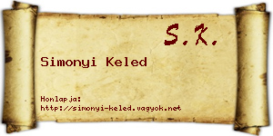 Simonyi Keled névjegykártya